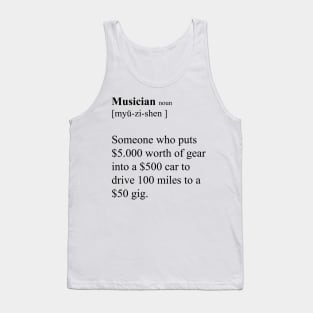 Musician - Funny Definitions Black Version Tank Top